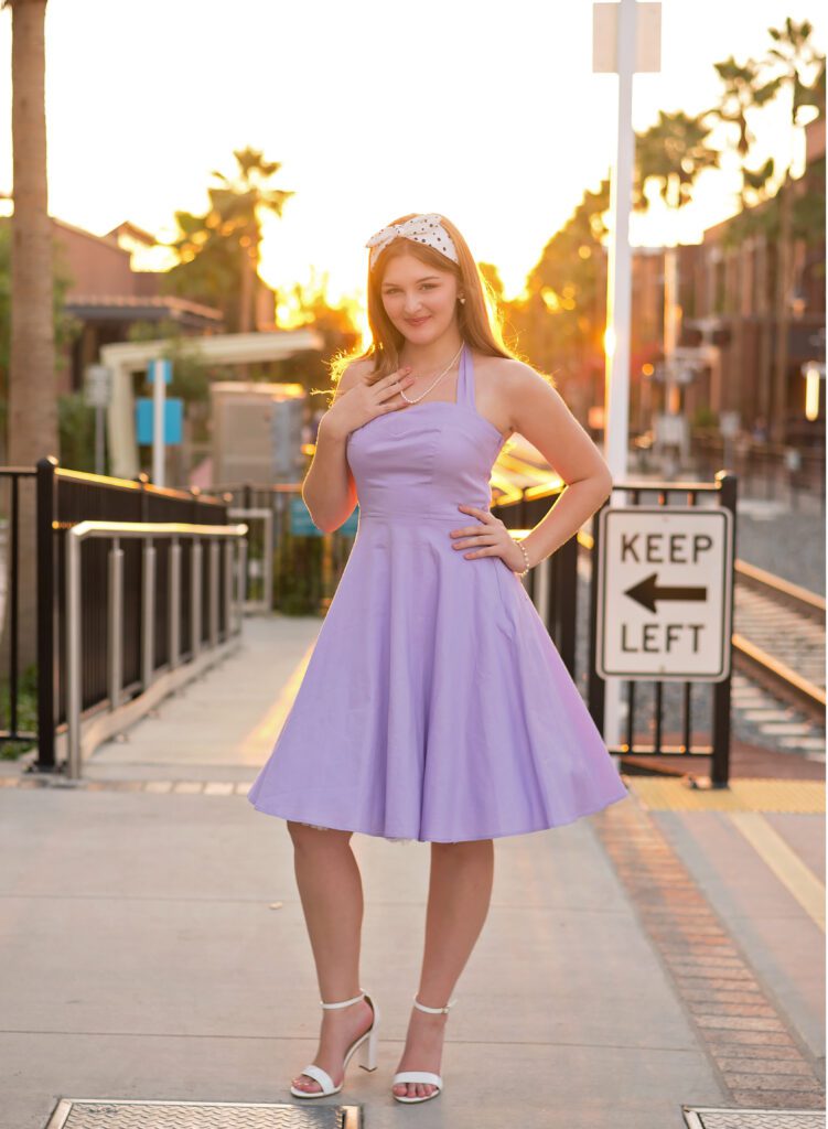 Downtown Redlands Senior Photographer | Amanda Mildebrandt Photography
High school senior session at the Redlands Train Station in a fun retro dress.